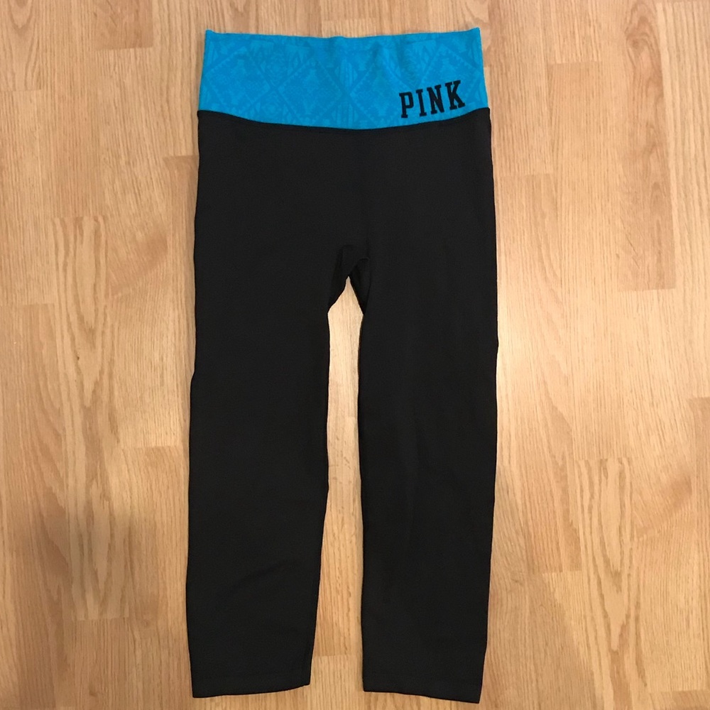 PINK Victoria’s Secret Black Blue Yoga Pants S/P